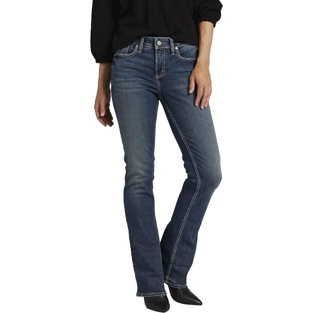 Women's Curvy Fit Bootcut Jeans Mid Rise Stretch Cotton Recycled Fabric